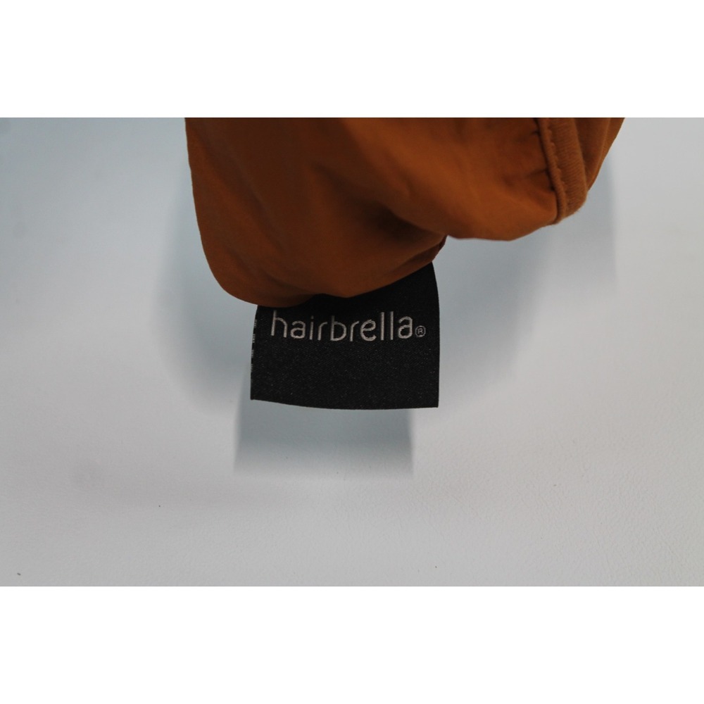 Hairbrella Classic Size, Brown With Gold Satin Lining Rain Hat Sleepcap No Brim - Picture 6 of 6